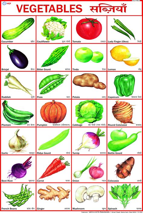 20 vegetables name in hindi and english